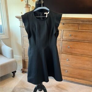 Little black ruffle sleeve dress